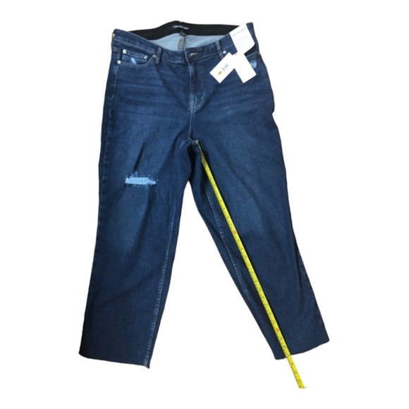 Calvin Klein jeans hi rise straight fit distressed frayed hem jeans size 16W new - Picture 6 of 16
